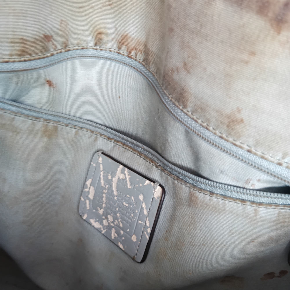 Coach Light Blue Leather Tote - Picture 15 of 16